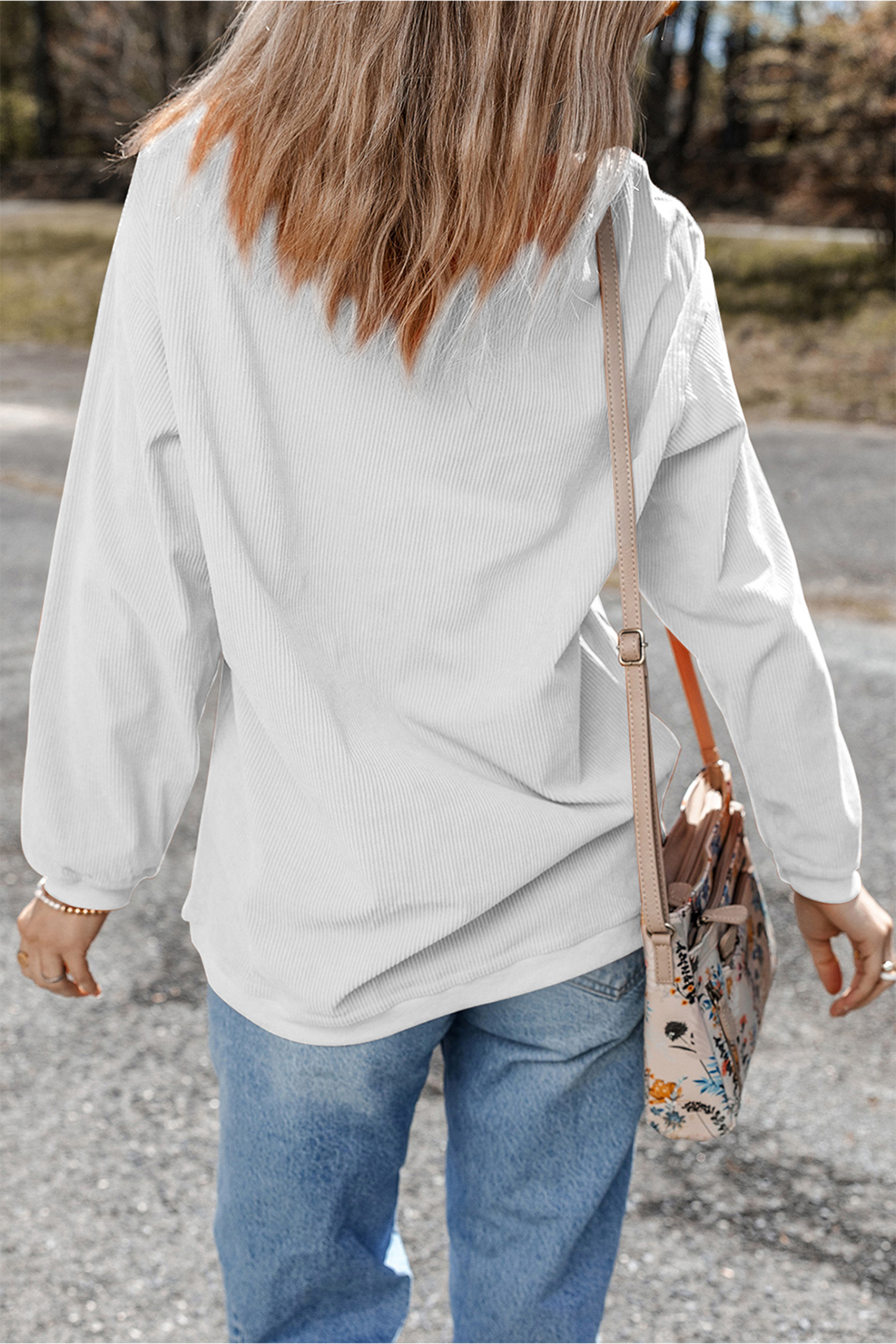 White 3D Ribbed Coquette Cheer Game Day Sweatshirt - loveforevers