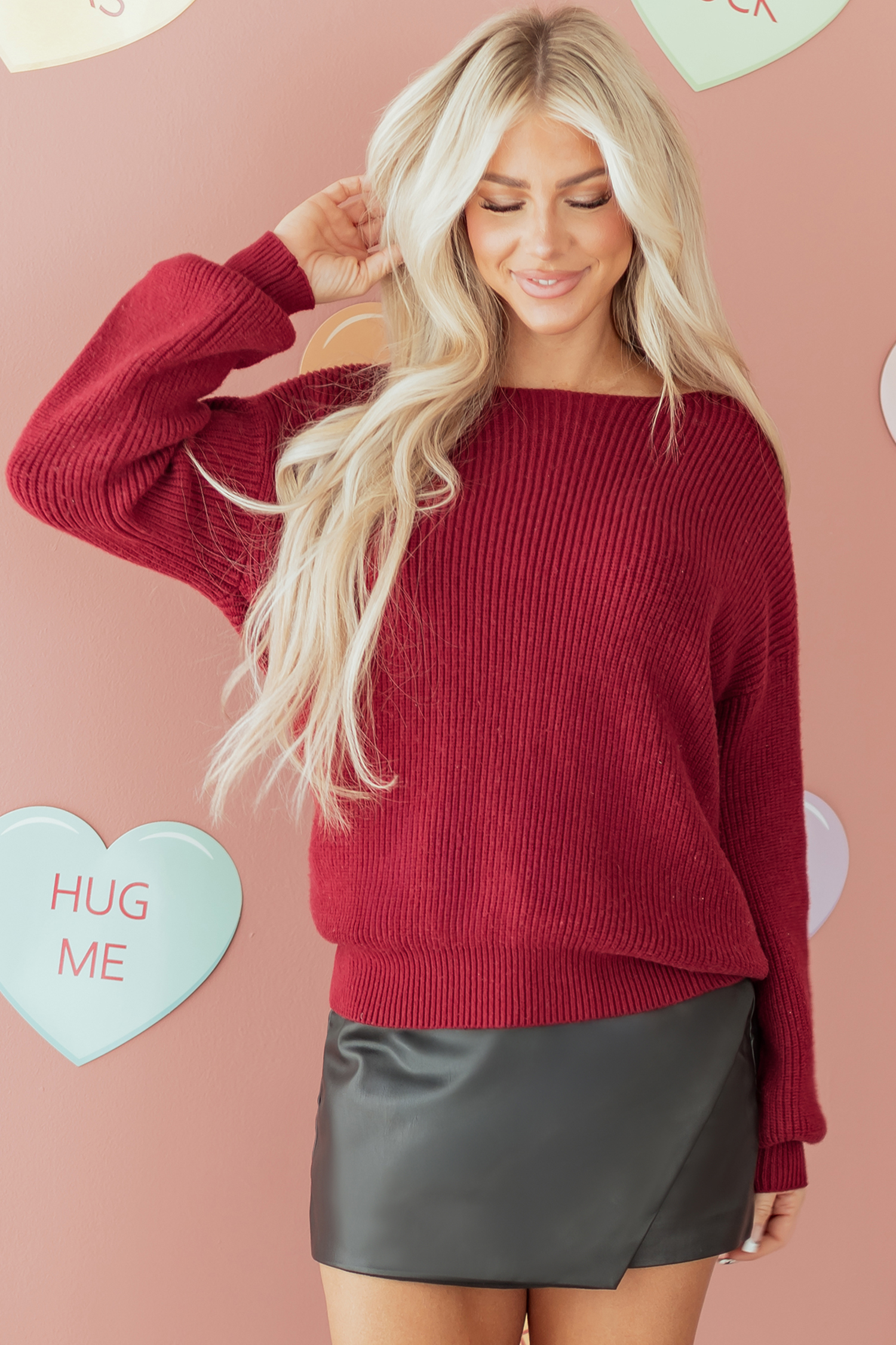 Black Ribbed Knit Ribbon Knot Backless Drop Shoulder Sweater - loveforevers