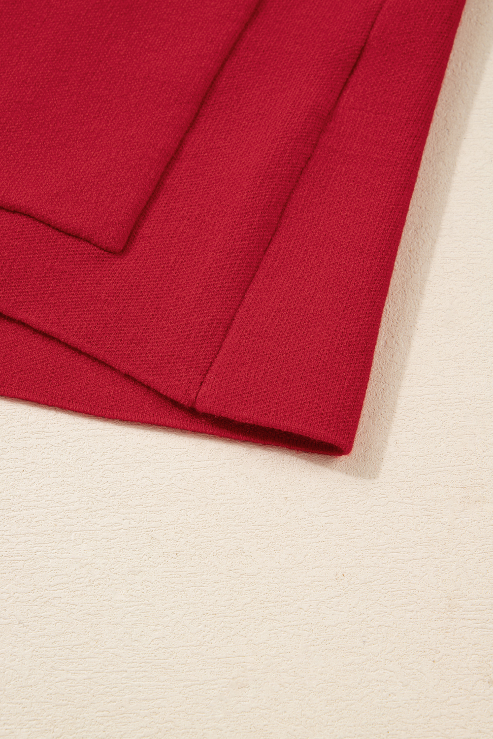 Fiery Red Collared Button Front Wrapped Cardigan Jacket - loveforevers