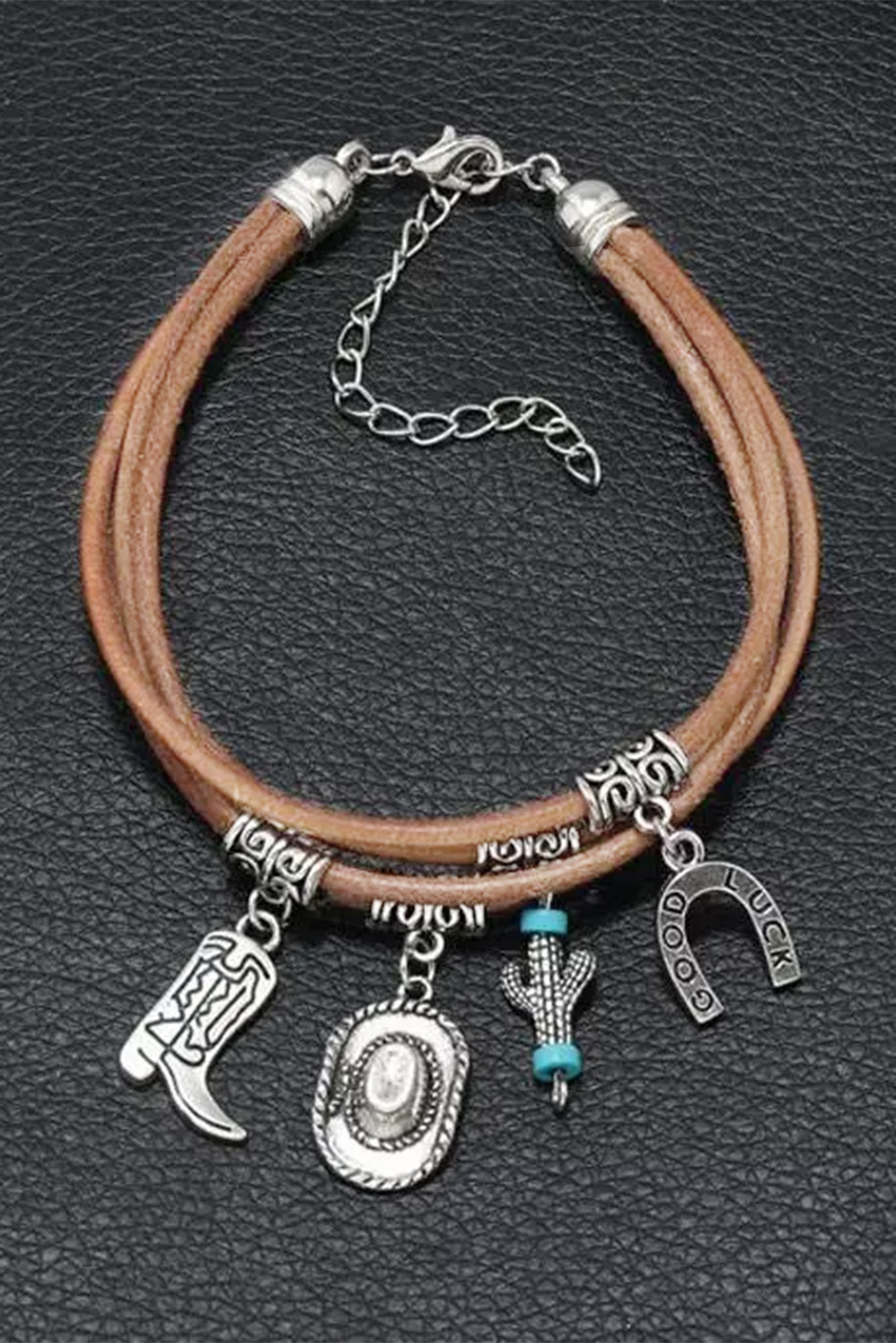 Silver Good Luck Cactus Multi-Layered Bracelet - loveforevers