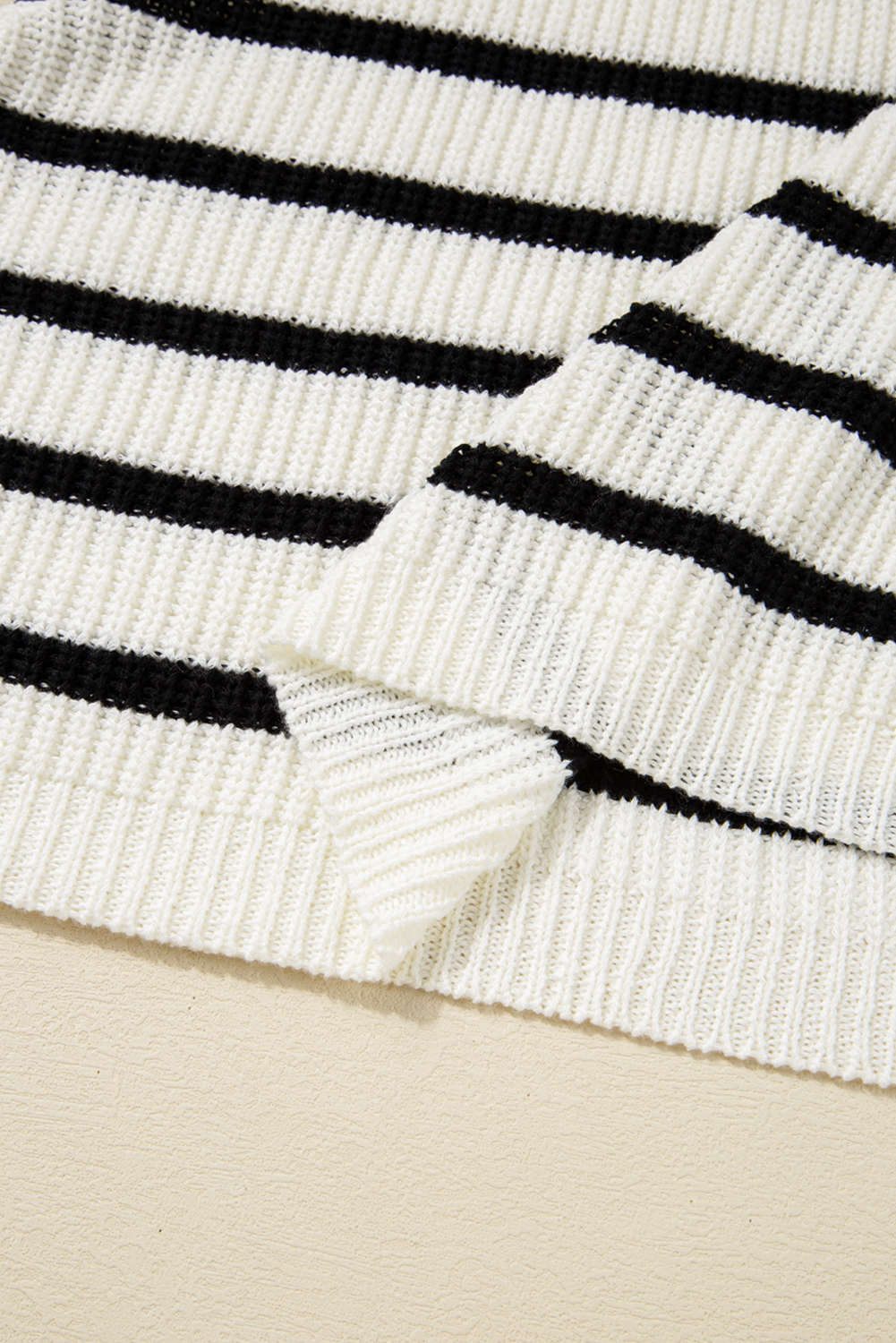 Black Stripe Knitted Drawstring Detail Sleeveless Dress - loveforevers