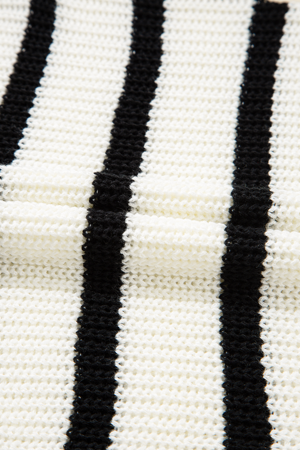 Black Stripe Knitted Drawstring Detail Sleeveless Dress - loveforevers