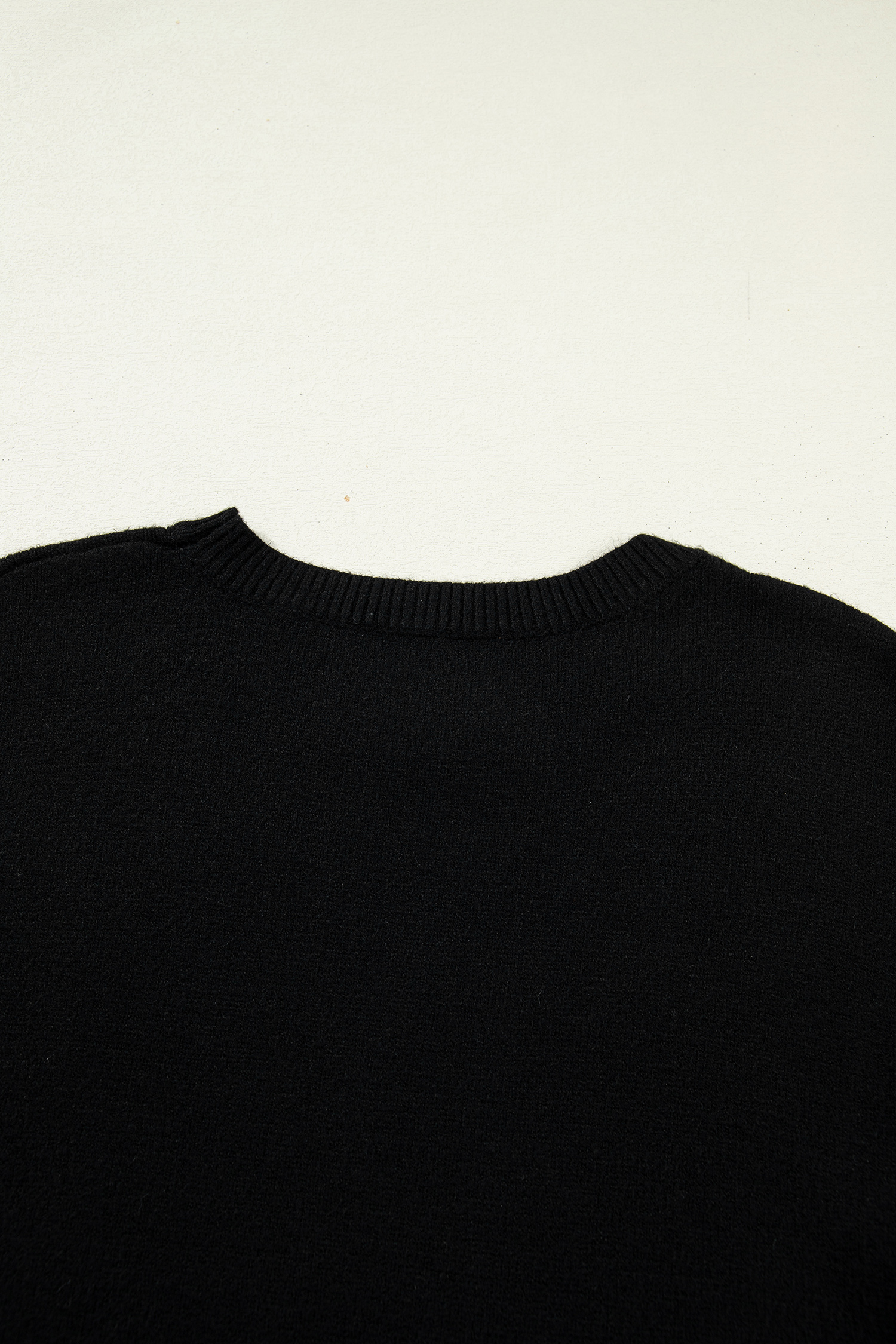 Black Heart Detail Contrast Cuffs Baggy Sweater - loveforevers