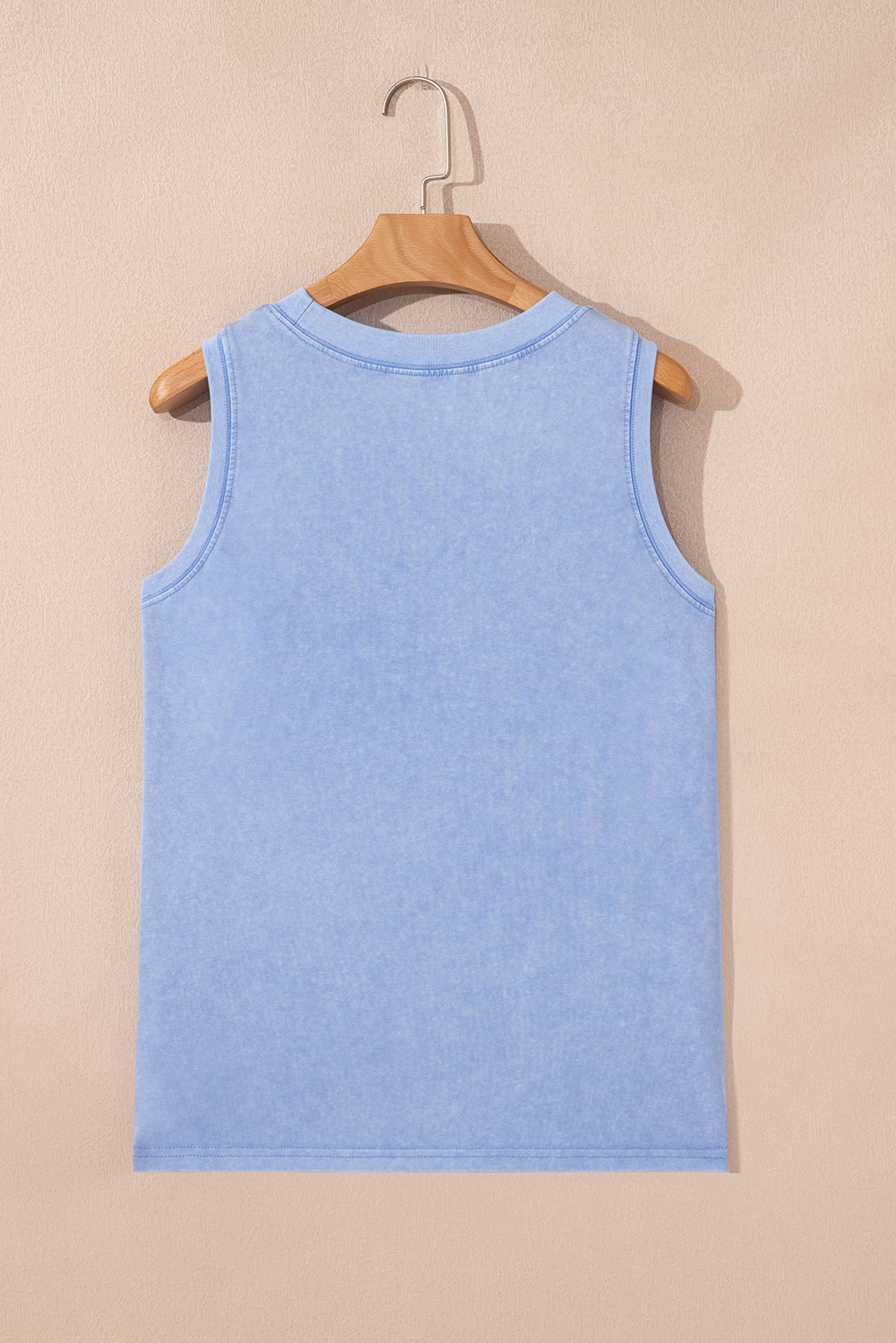 Beau Blue Mineral Wash Patched Chest Pocket Casual Tank Top - loveforevers