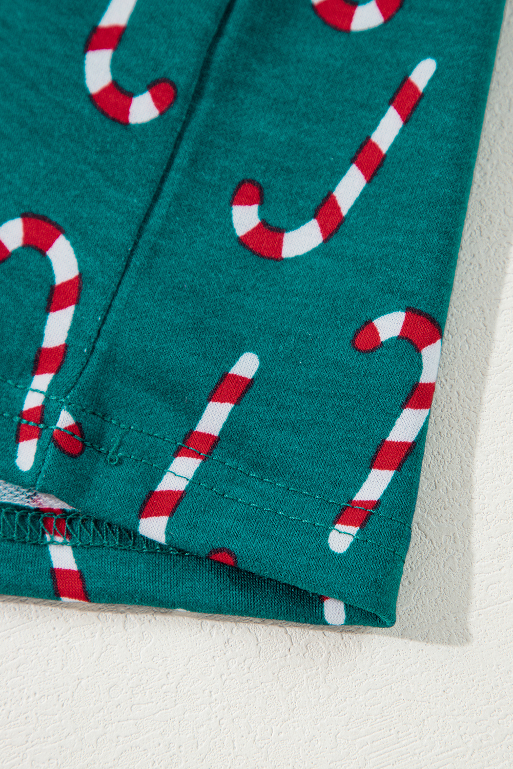 Green Christmas Candy Cane Printed Top and Pants Lounge Set - loveforevers