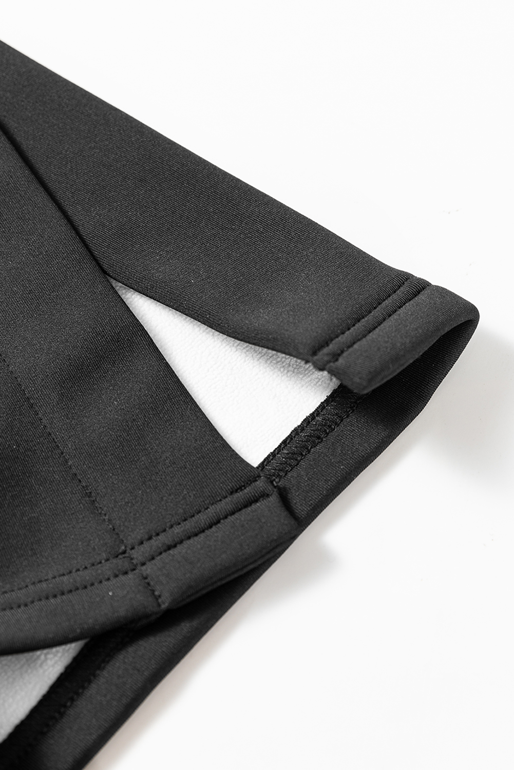 Black Thermal Lined Split Flare Leg Pants - loveforevers