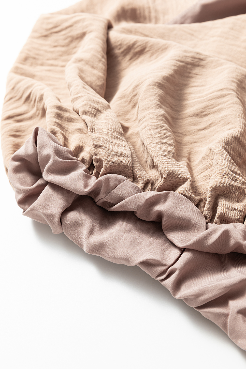 Pale Khaki Solid Color Keyhole Puffy Tank Drawstring Loose Pants 2pcs Outfit - loveforevers