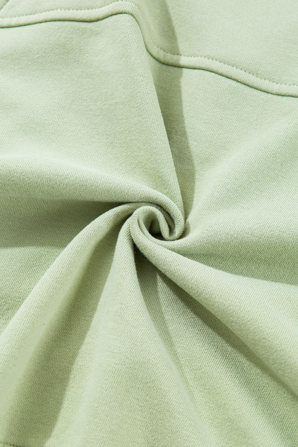 Smoke Green Fleece Lined Zip Up Stand Collar Thumbhole Sleeve Sweatshirt - loveforevers