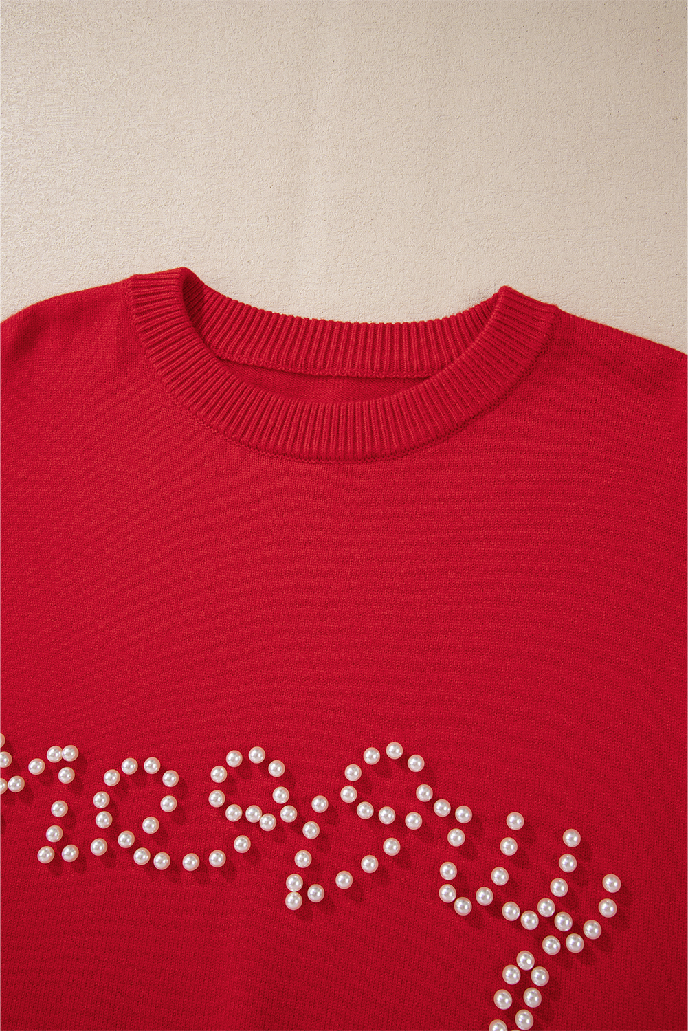 Blackish Green Pearl Beaded Merry Casual Sweater - loveforevers